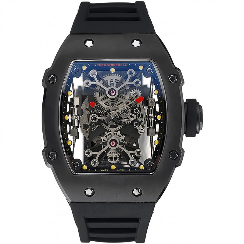 Richard Mille Tourbillion Rafael Nadal RM 27-01 Black Case Black Rubber Bracelet 1454253-0