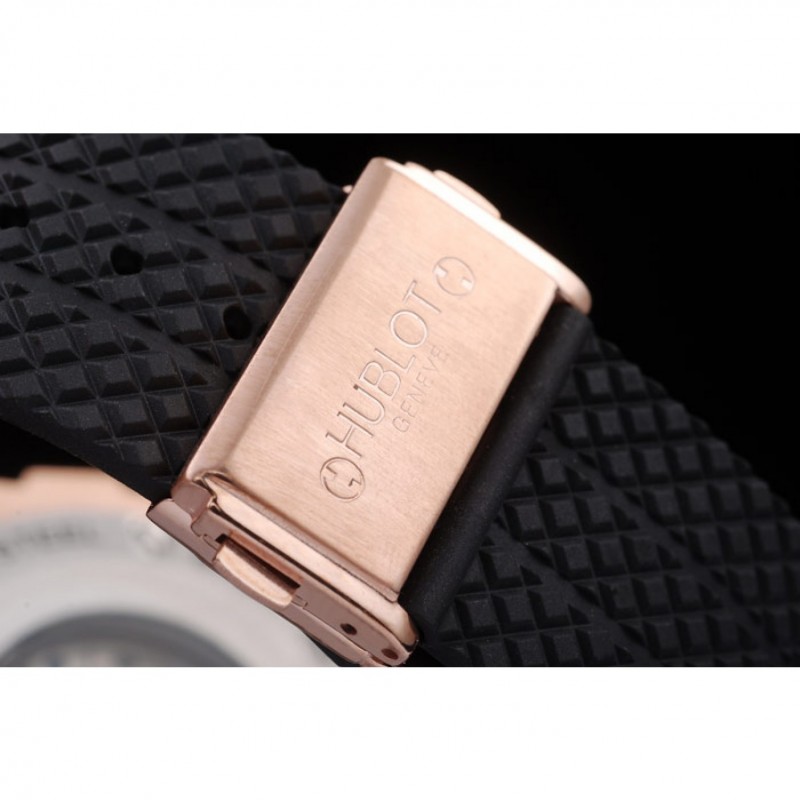 Hublot King Power Tourbillon Black Strap Gold Dial-5