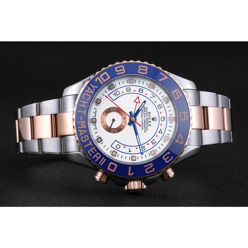Rolex Yacht-Master II White Dial Blue Bezel Stainless Steel and Rose Gold Bracelet 622270-2