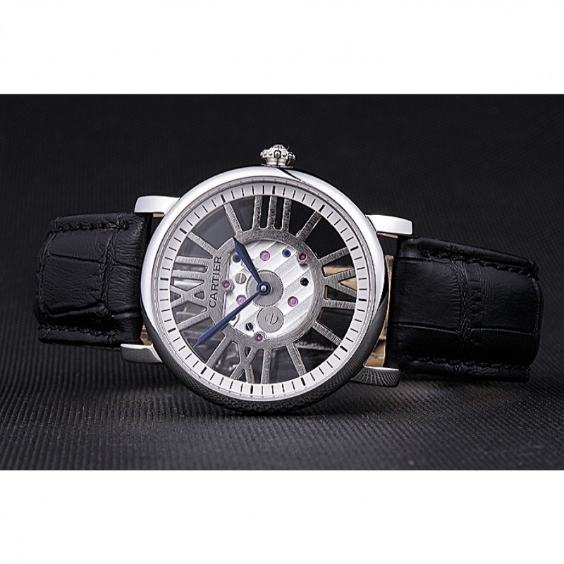 High Quality Replica Watches Cartier Rotonde Skeleton Flying Tourbillon Black 621972-4