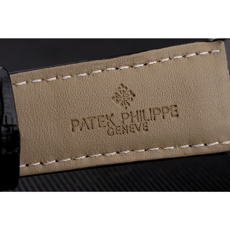 Patek Philippe Grand Complications Stainless Steel Case Black Dial Black Leather Bracelet 622258-7