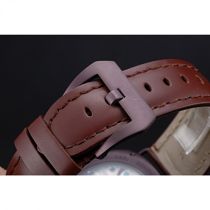 Panerai Luminor Marina Militare Purple Stainless Steel Bezel Brown Bracelet 622321-5