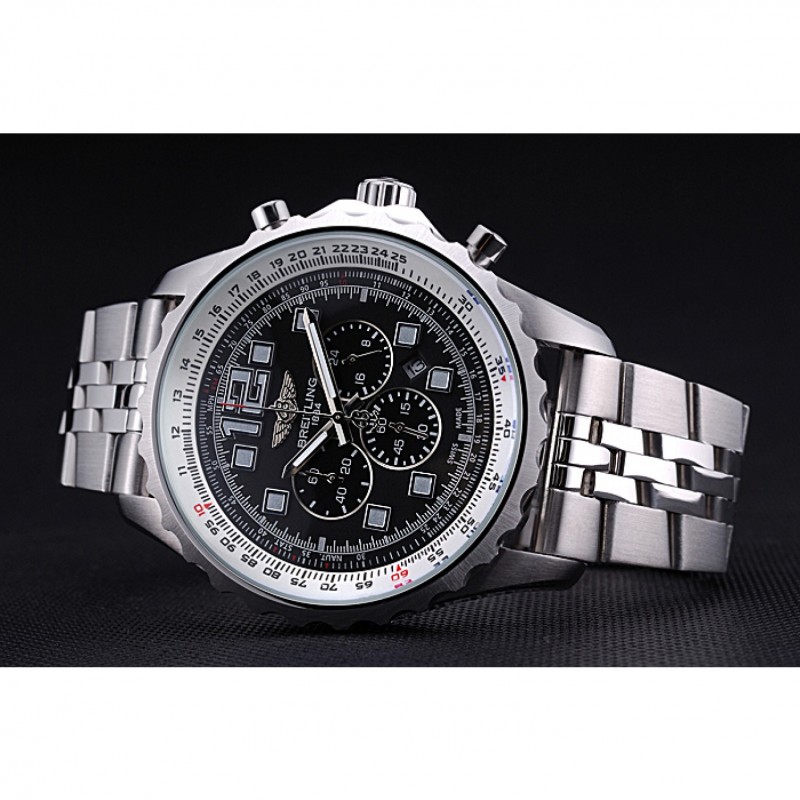 Breitling Professional Chronospace Black Dial Stainless Steel Bracelet 622505-4