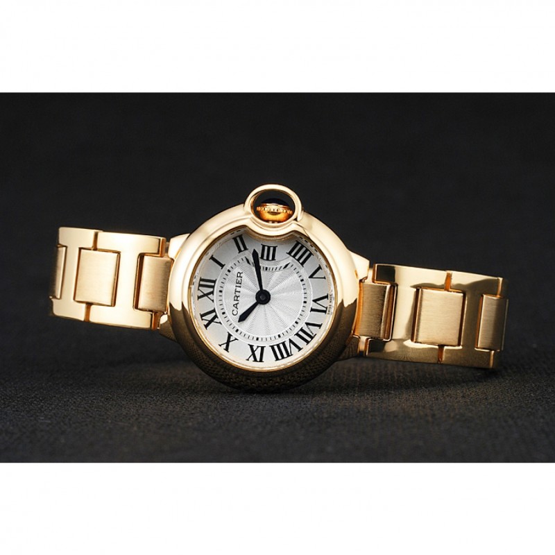 SS Cartier Ballon Bleu White Dial Yellow Gold Stainless Steel Bracelet 1454191-3