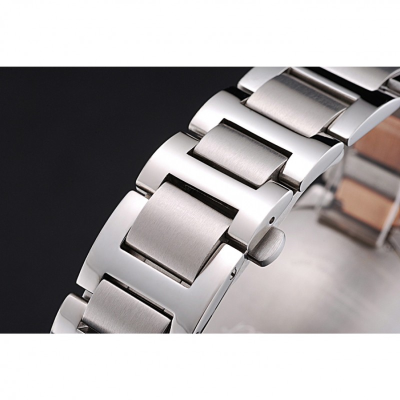Swiss Ballon Blue De Cartier Steel Case White Dial Roman Numerals Two Tone Bracelet 622646-5