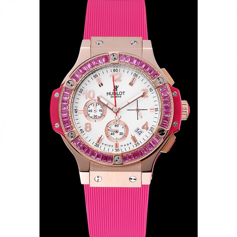 Hublot Big Bang Tutti Frutti Pink Strap Gold Dial-1