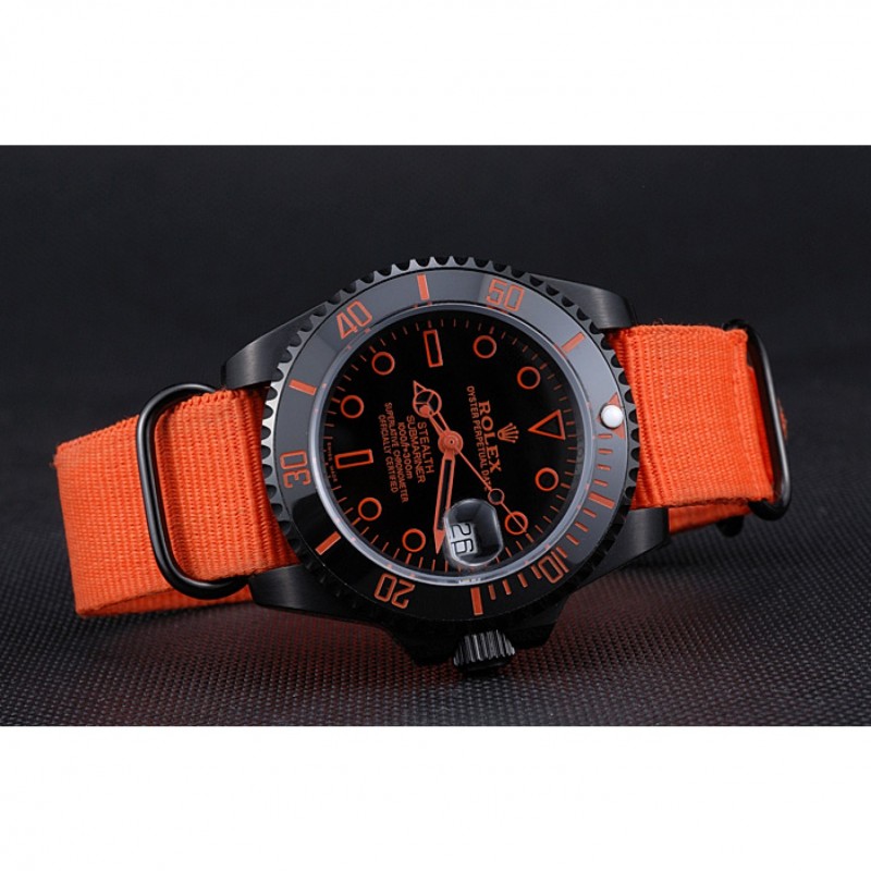 Rolex Stealth Submariner Orange Nylon Strap 622011-3
