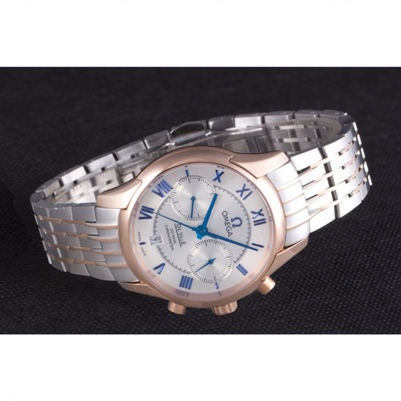 Omega DeVille Two Tone Links White Dial om240 621564-3