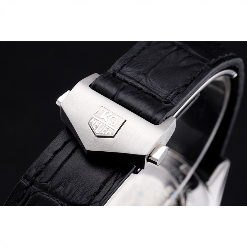 Tag Heuer Carerra Calibre 6 Black Dial Rose Gold Black Leather Band 622163-8