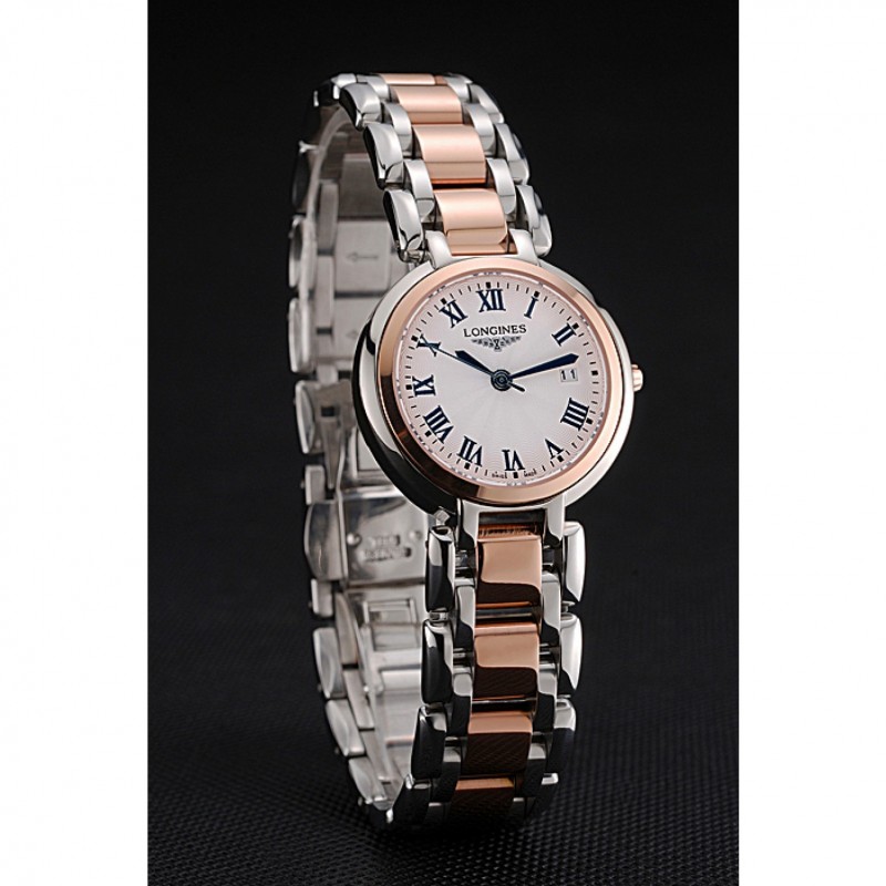 Luxury Replica Watches Longines PrimaLuna Stainless Steel And Gold Case Roman Numerals 622586-2