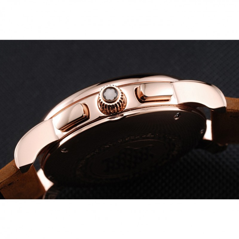 Montblanc Twinfly Chronograph White Dial Brown Suede Leather Bracelet 1454116-8