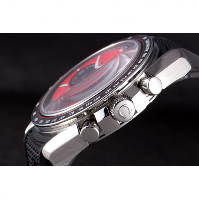 Omega Speedmaster Black Rubber Bracelet Red Dial 801421-5