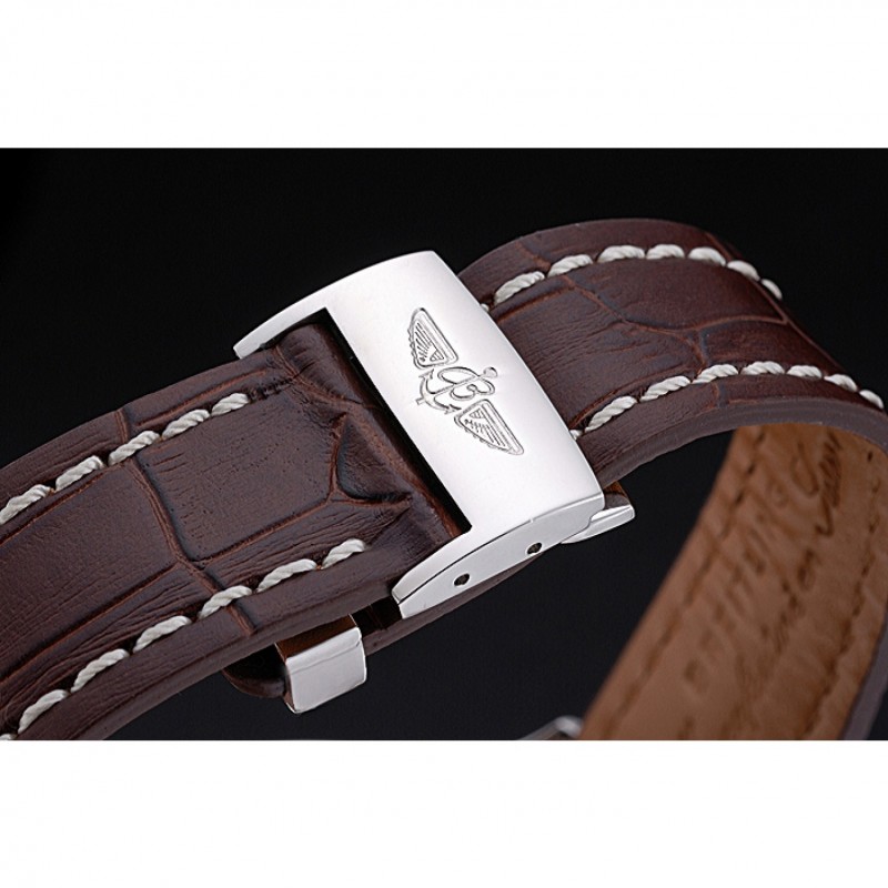 High End Replica Watches Breitling Transocean Chronograph White Dial Stainless Steel Case Brown Leather Bracelet 622243-6