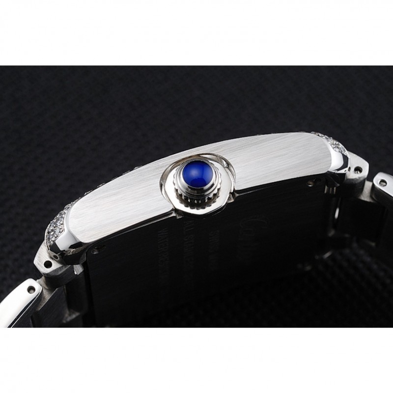 High Quality Replica Watches Cartier Tank Anglaise 30mm White Dial Diamonds Steel Case Stainless Steel Bracelet-8