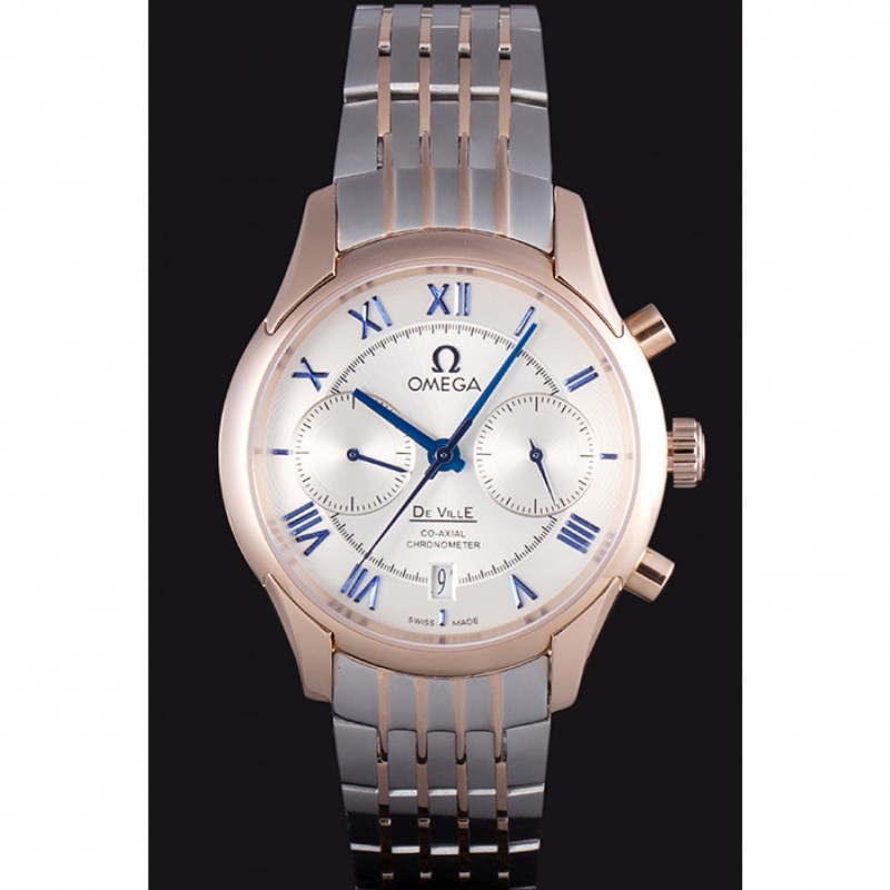 Omega DeVille Two Tone Links White Dial om240 621564-1