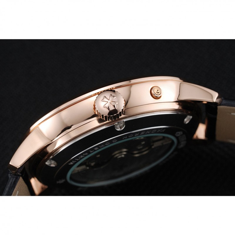Vacheron Constantin Patrimony Power Reserve White Dial Gold Case Black Leather Bracelet 1454264-8