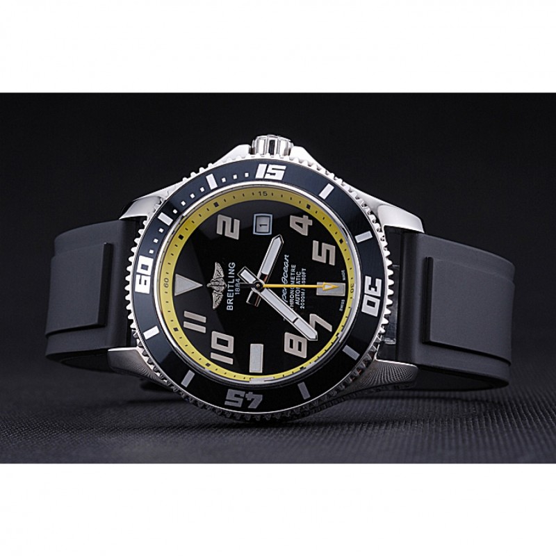Breitling Superocean Black Yellow Dial Watch 622331-4
