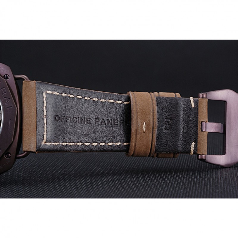 Panerai Radiomir Brown Stainless Steel Bezel Brown Leather Bracelet 622324-7