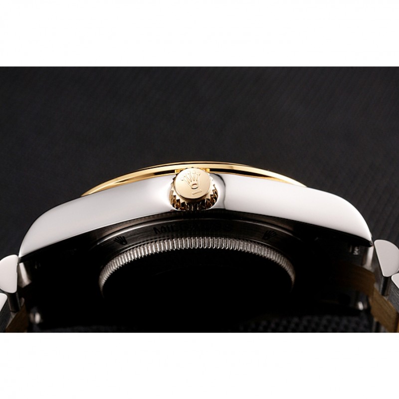 SS Replica Watches Swiss Rolex Day-Date Champagne Dial Diamond Bezel Two Tone Bracelet 1454103-8