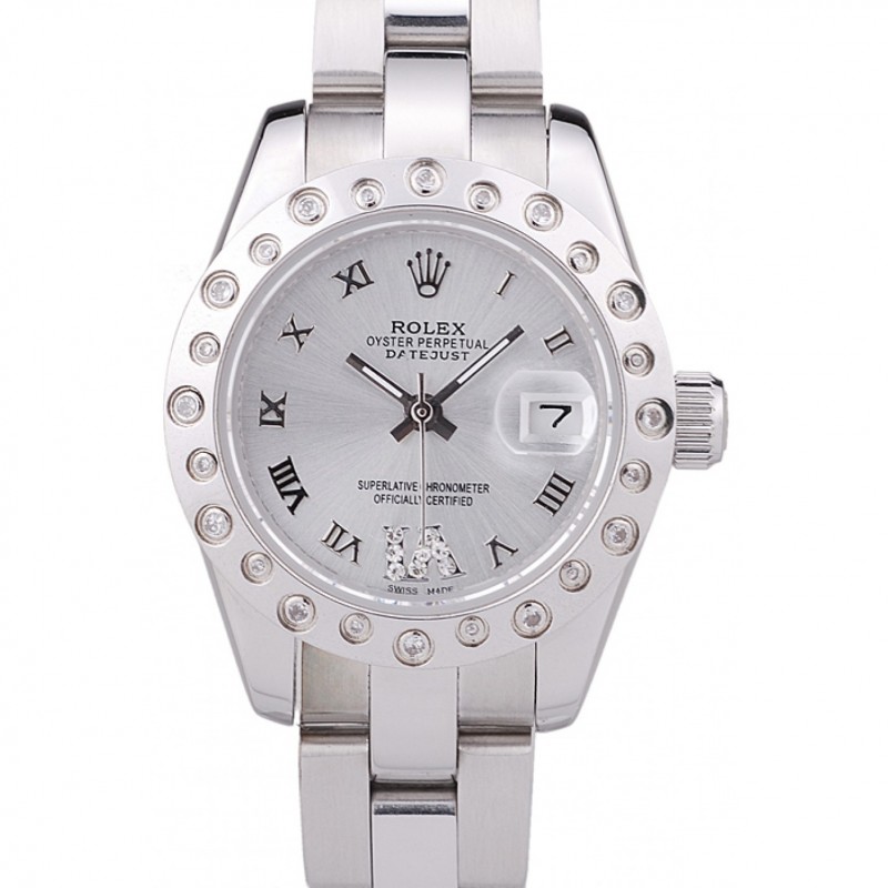 Rolex Datejust Polished Silver Diamonds Bezel Silver Dial 7474-0