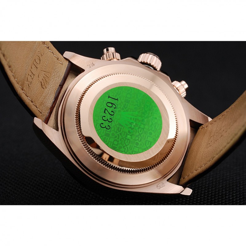 High End Rolex Cosmograph Daytona Brown Dial Rose Gold Case Brown Leather Bracelet 1454243-8