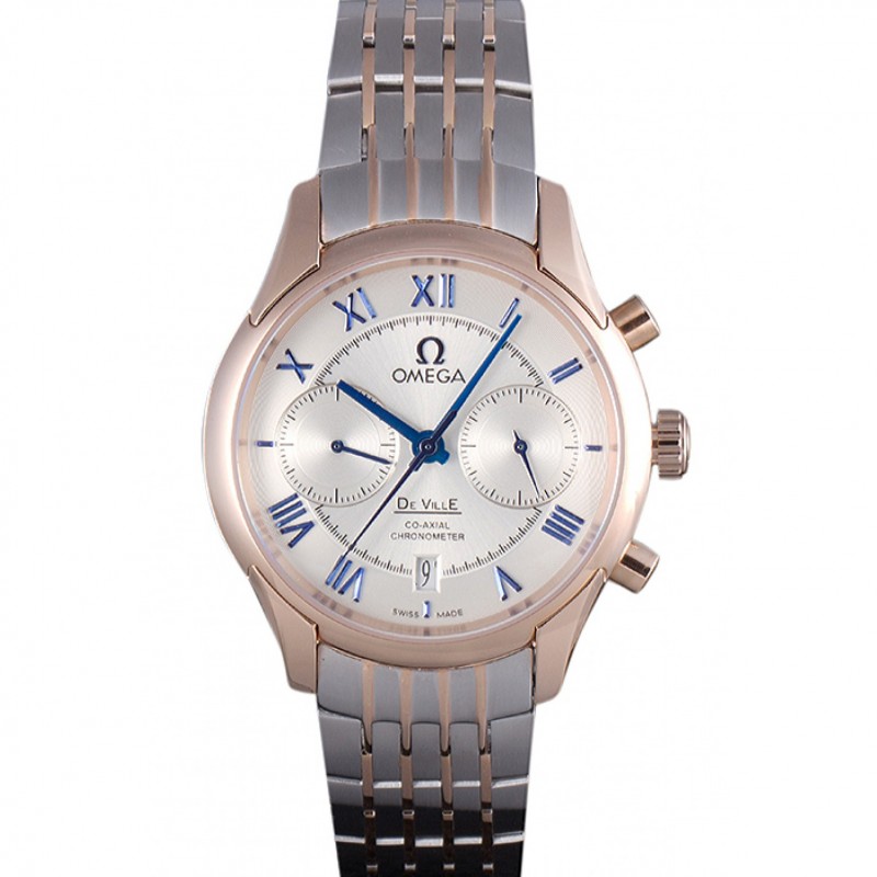 Omega DeVille Two Tone Links White Dial om240 621564-0