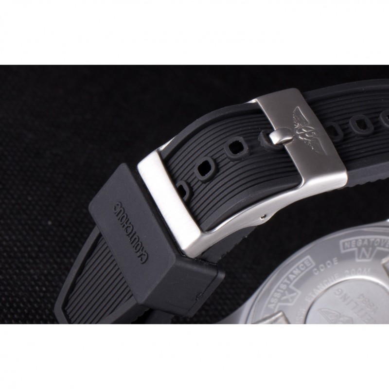 Cheap Replica Watches Breitling Navitimer Rubber Strap Black Dial-8