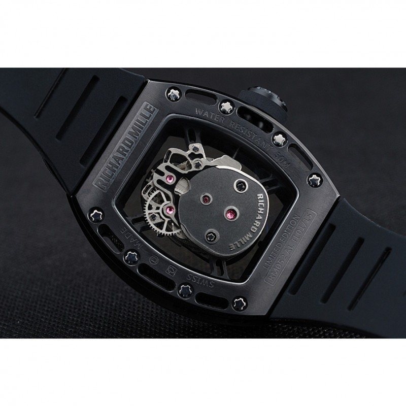 Richard Mille Tourbillon Skull RM 052 Black Case Black Rubber Bracelet 1454260-7