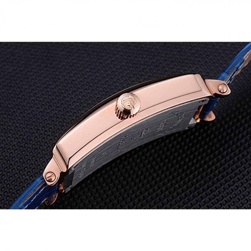 Franck Muller Long Island Classic Gold Dial Gold Case Blue Leather Band 622367-7
