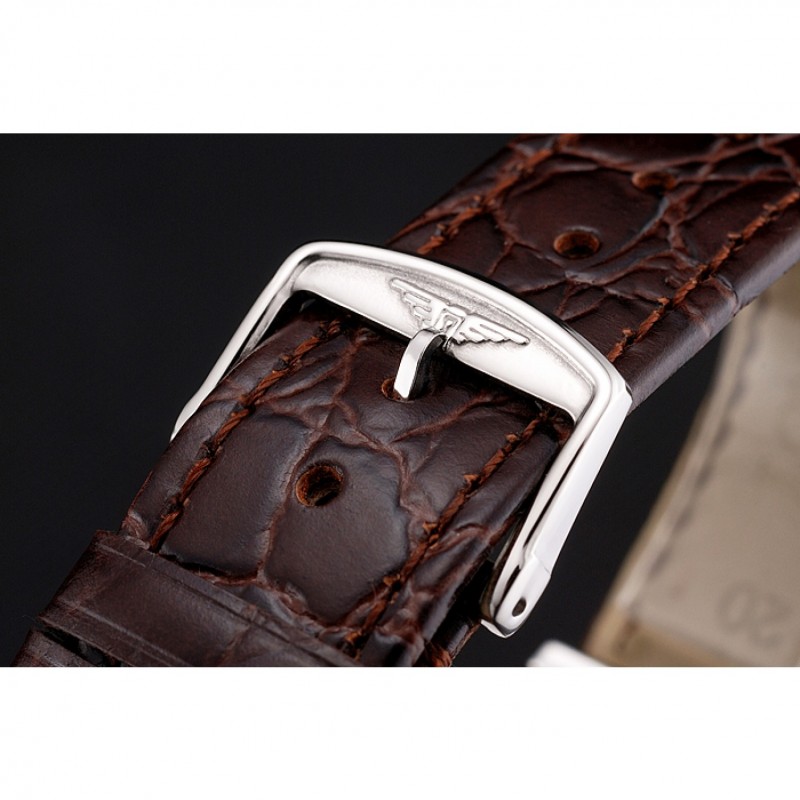 Swiss Longines Grande Classique White Dial Roman Numerals Stainless Steel Case Brown Leather Strap-5