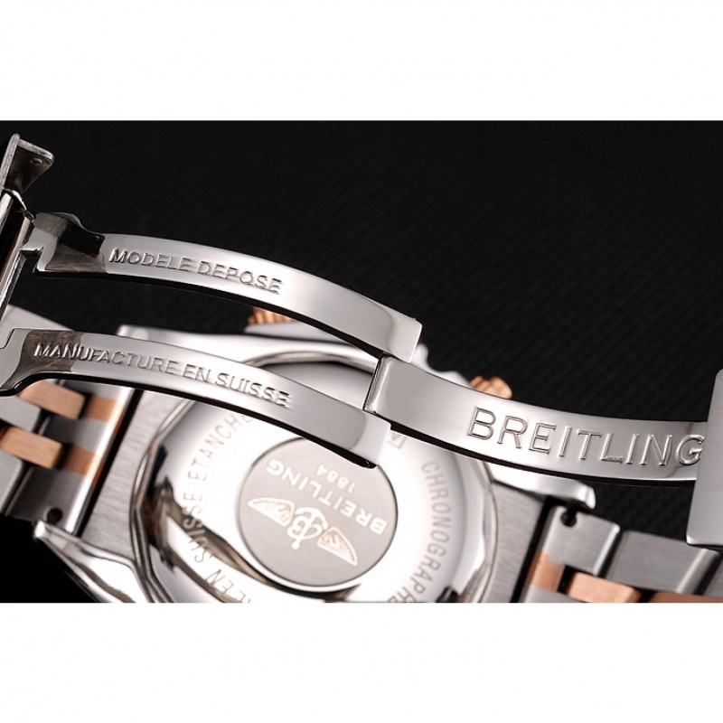High Quality Breitling Chronomat 44 Black Dial with White Subdials 2 Tone Stainless Steel Bracelet 622509-5