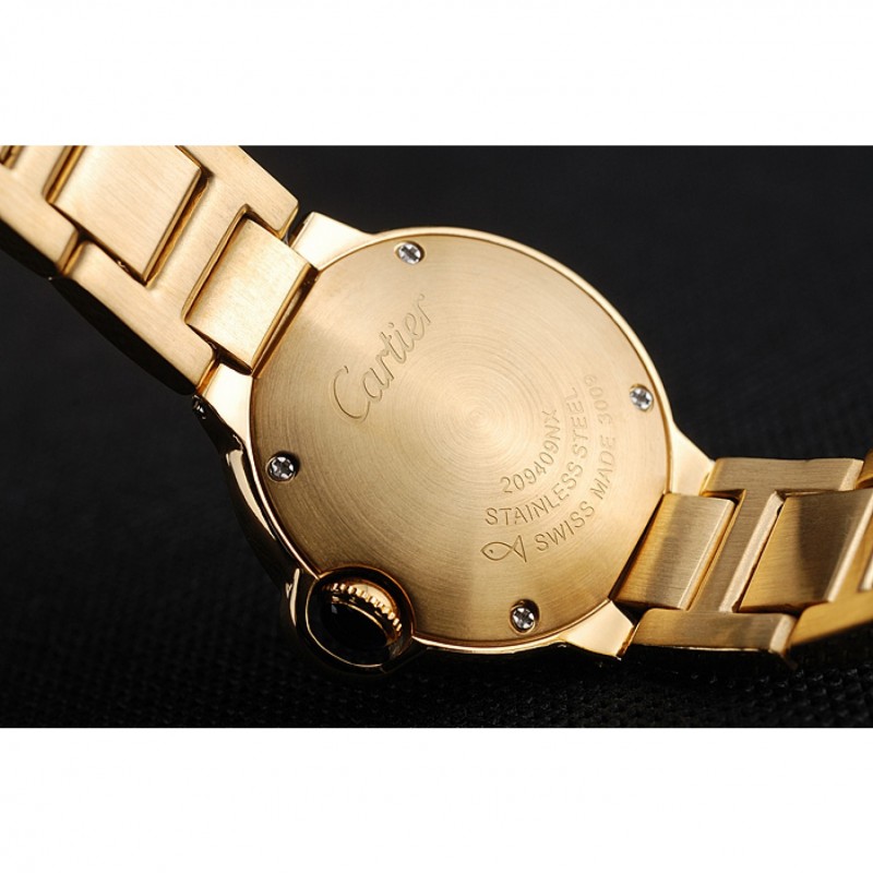 SS Cartier Ballon Bleu White Dial Yellow Gold Stainless Steel Bracelet 1454191-5