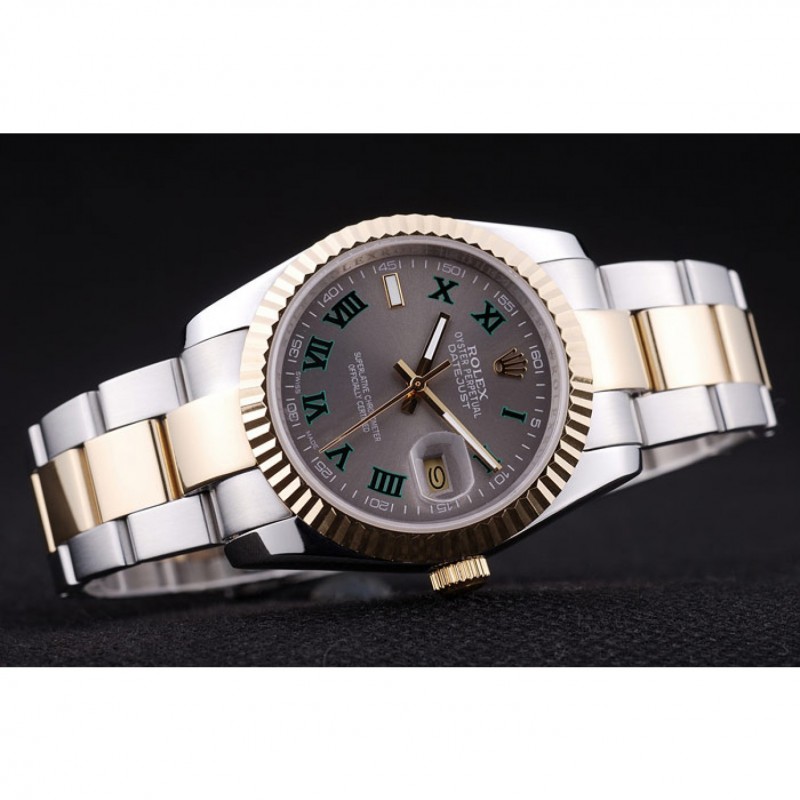 Rolex Datejust Grey Dial Ribbed Bezel 7460-3