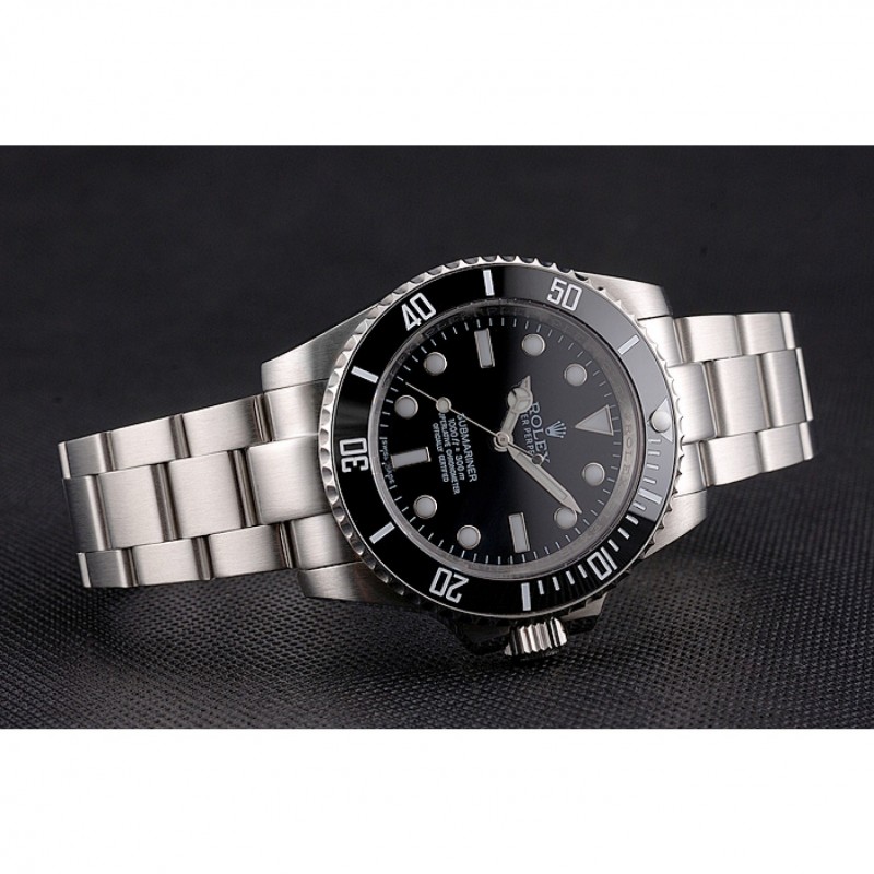 Swiss Rolex Submariner No Date Black Dial And Bezel Stainless Steel Case And Bracelet-4