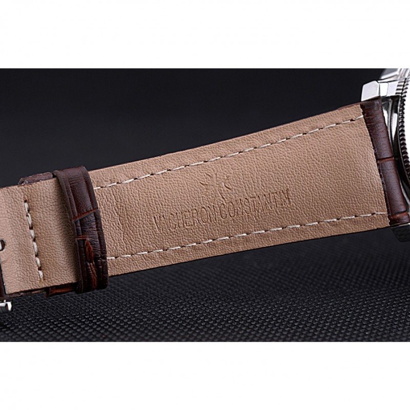 Vacheron Constantin Patrimony Traditionnelle Silver Case Brown Leather Strap 622304-6