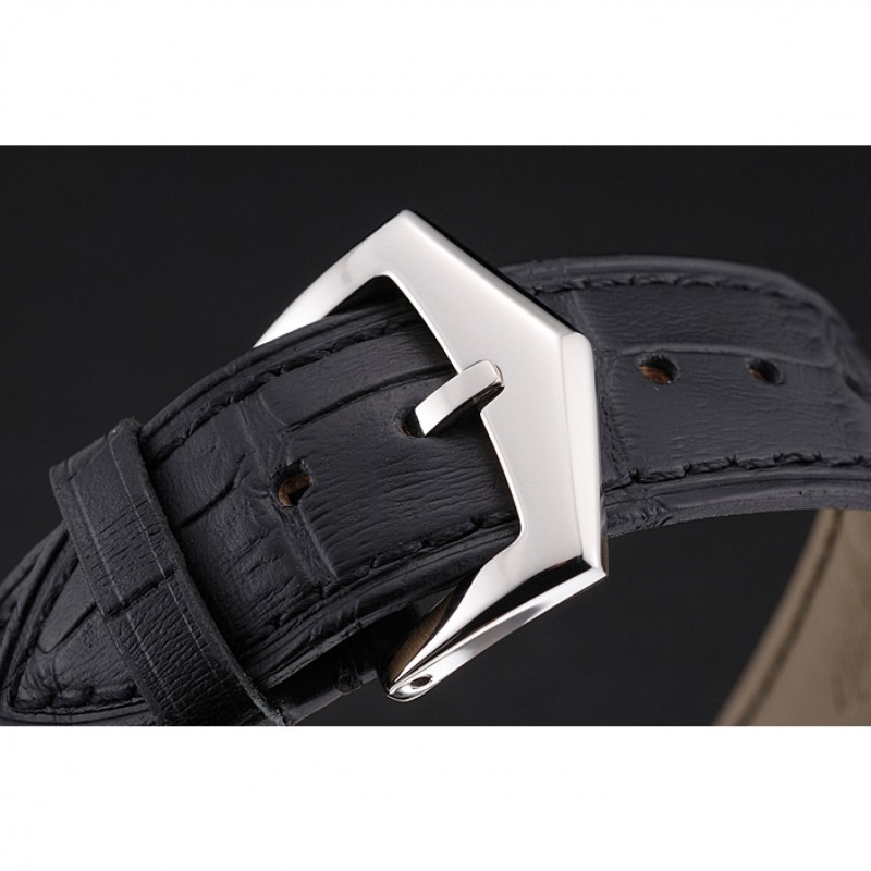 Swiss Patek Philippe Multi-Scale Chronograph White Dial Stainless Steel Case Black Leather Strap-5