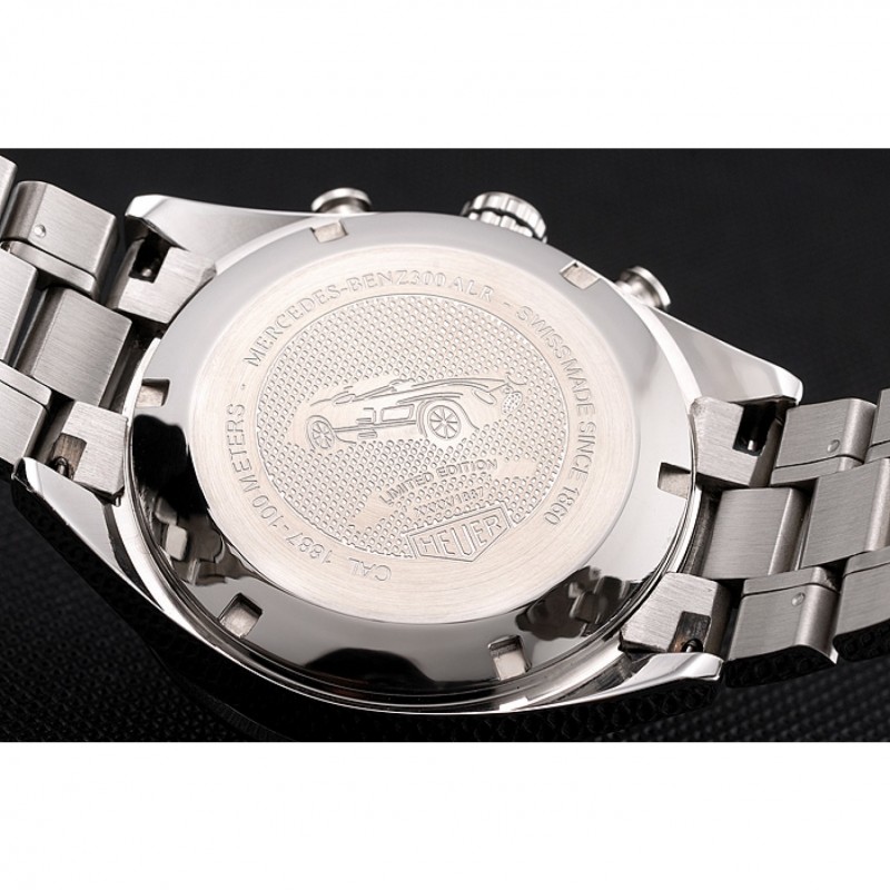 Tag Heuer Carrera Tachymeter Bezel Black Dial Stainless Steel Strap-6
