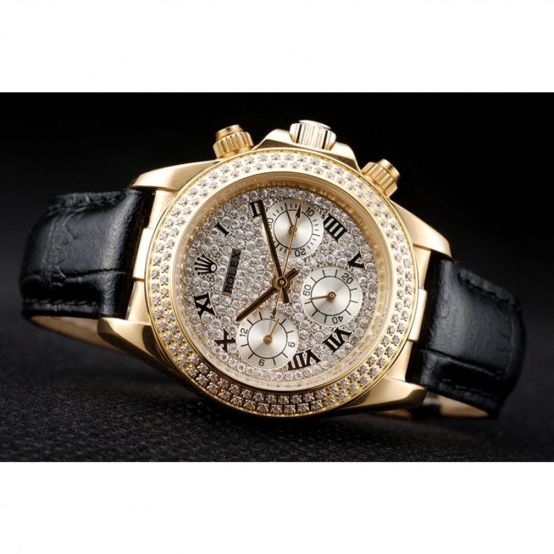 Rolex Daytona Lady Gold Case Crystal Studded Bezel Crystal Studded Dial 98238-4