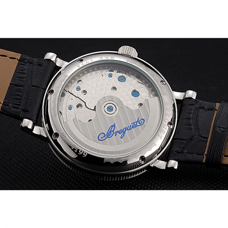 Breguet Duo Tourbillon Silver Case White Dial Black Leather Bracelet 622622-5