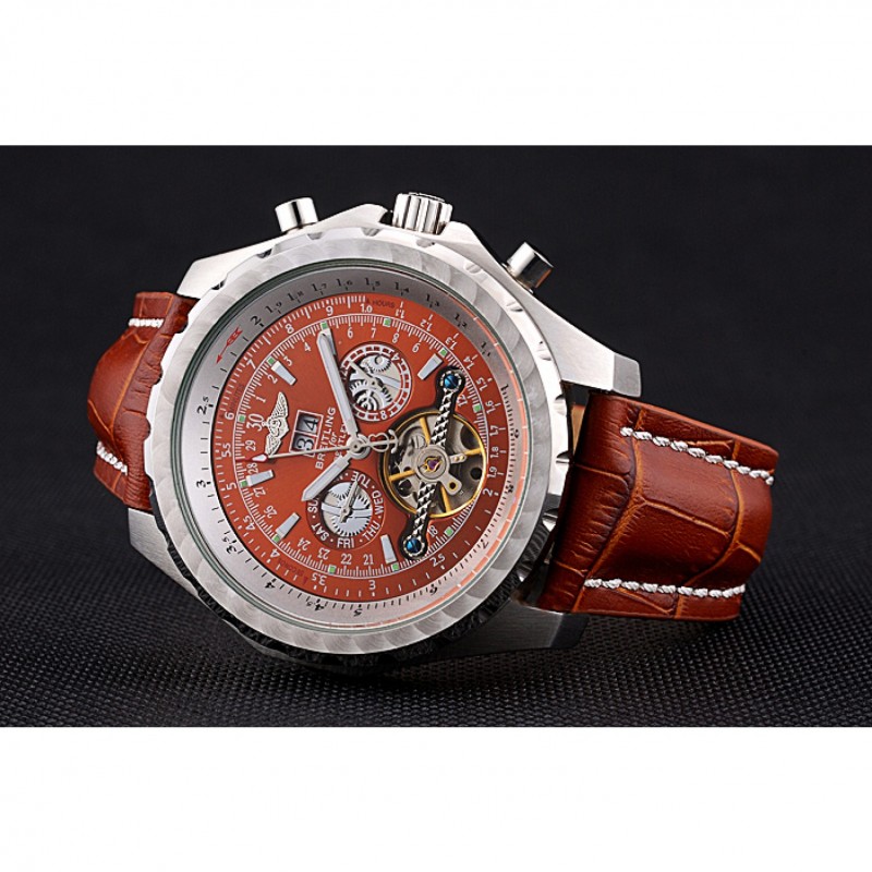 Breitling Bentley Mulliner Tourbillon Brown Dial Stainless Steel Case Brown Leather Strap 622727-3