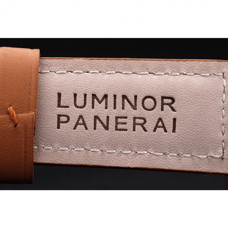 High Quality Replica Watches Panerai Luminor Marina White Dial Brown Leather Bracelet-7