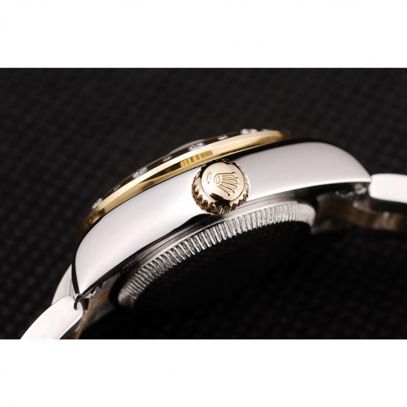 Rolex DateJust Brushed Stainless Steel Case White Dial Diamond Plated-7