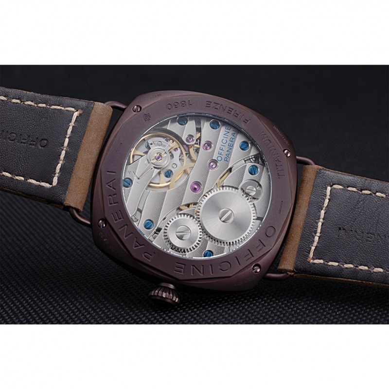 Panerai Radiomir Brown Stainless Steel Bezel Brown Leather Bracelet 622324-8