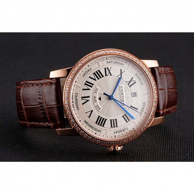 Swiss Cartier Ballon Bleu GMT Silver Dial Stainless Steel Case Two Tone Rose Gold Steel Bracelet-3