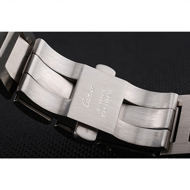 Swiss Ballon Blue De Cartier Steel Case White Dial Roman Numerals Two Tone Bracelet 622646-6