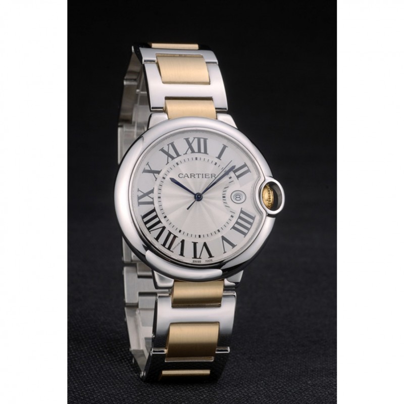 Cartier Ballon Bleu 42mm White Dial Stainless Steel Case Two Tone Gold Bracelet-2