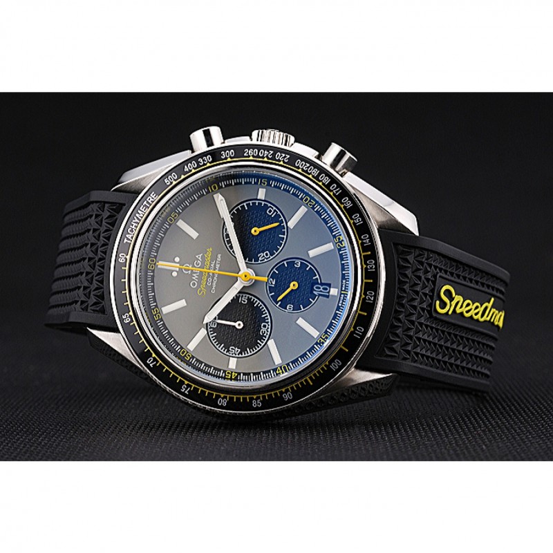 AAA Replica Watches Omega Speedmaster Racing Chronograph Grey Dial Rubber Bracelet 622540-4