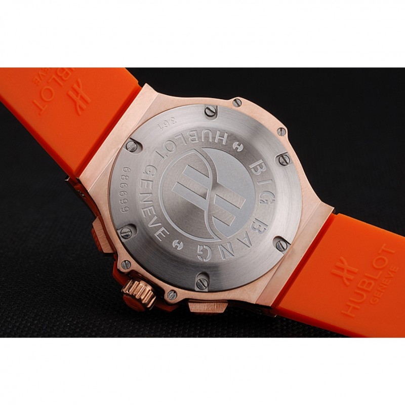 Hublot Big Bang Tutti Frutti Orange Strap Gold Dial-8