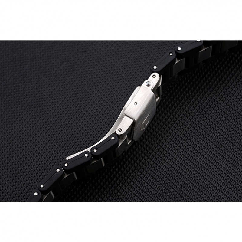 Tag Heuer Plated Stainless Steel and Black Rubber Bracelet 622501-8