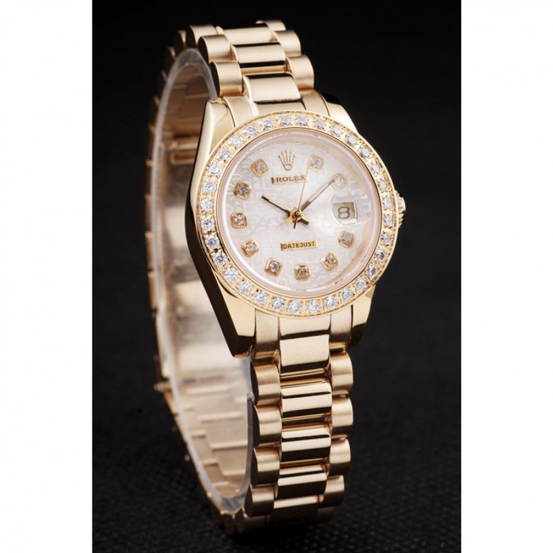 Rolex Datejust 18k Yellow Gold Plated Stainless Steel Diamond Plated 98076-1